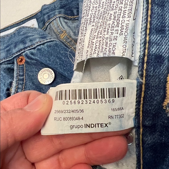 ZARA TRF THE HIGH-WAIST WIDE LEG CROSSOVER JEANS SIZE 4 - Picture 15 of 16